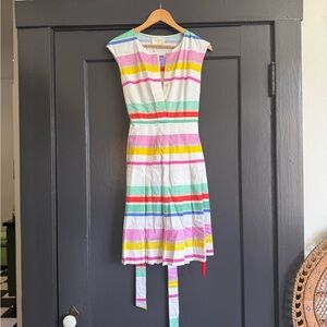 Kate spade multi cape Colorful Striped shirt Dress size 4